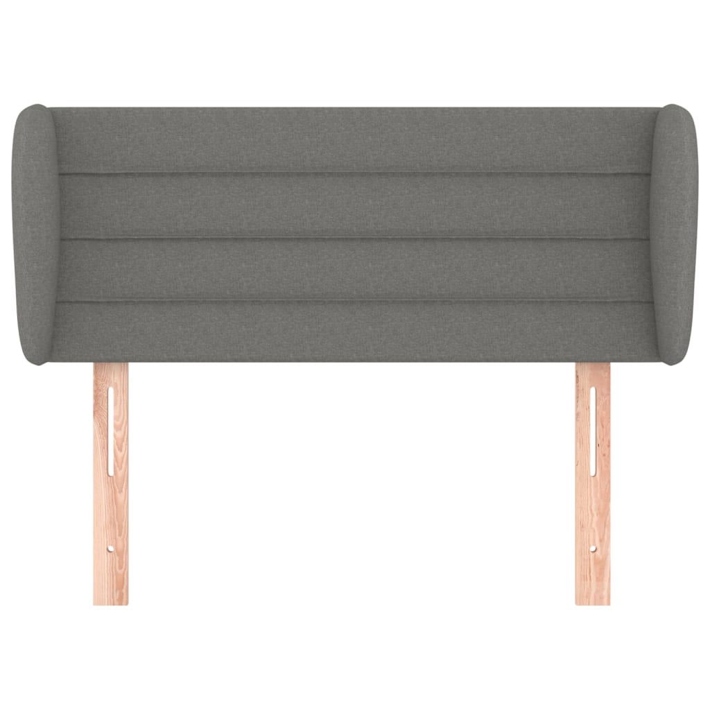 Testiera ad Orecchio Grigio Scuro 103x23x78/88 cm in Tessuto