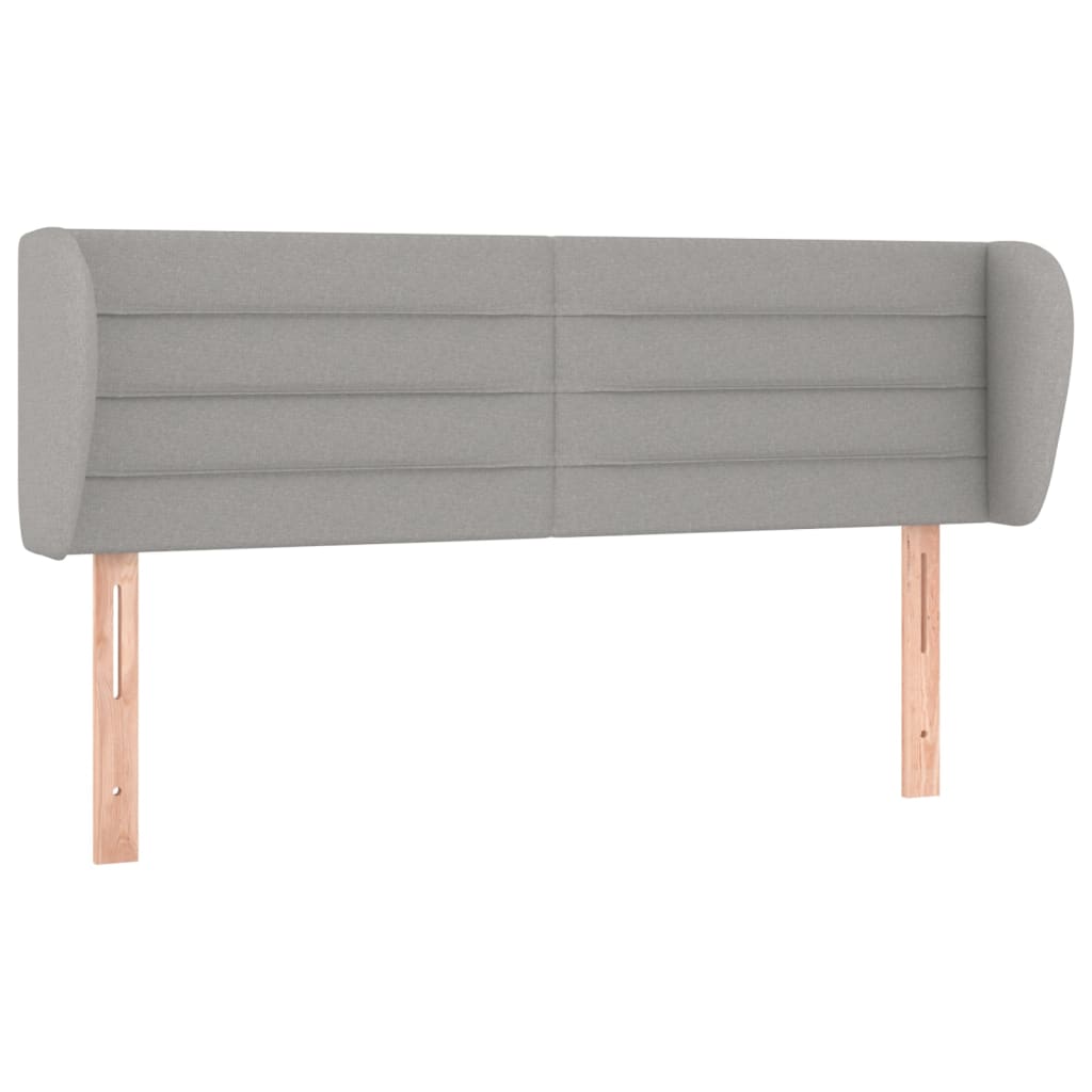 Testiera ad Orecchio Grigio Chiaro 147x23x78/88 cm in Tessuto