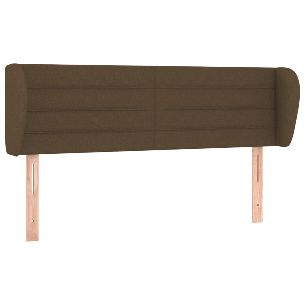 Testiera ad Orecchio Marrone Scuro 147x23x78/88 cm in Tessuto