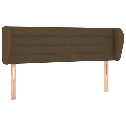 Testiera ad Orecchio Marrone Scuro 147x23x78/88 cm in Tessuto