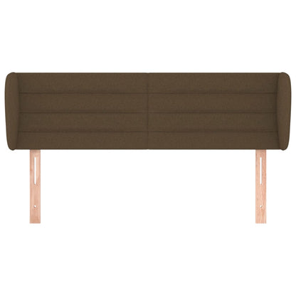 Testiera ad Orecchio Marrone Scuro 147x23x78/88 cm in Tessuto