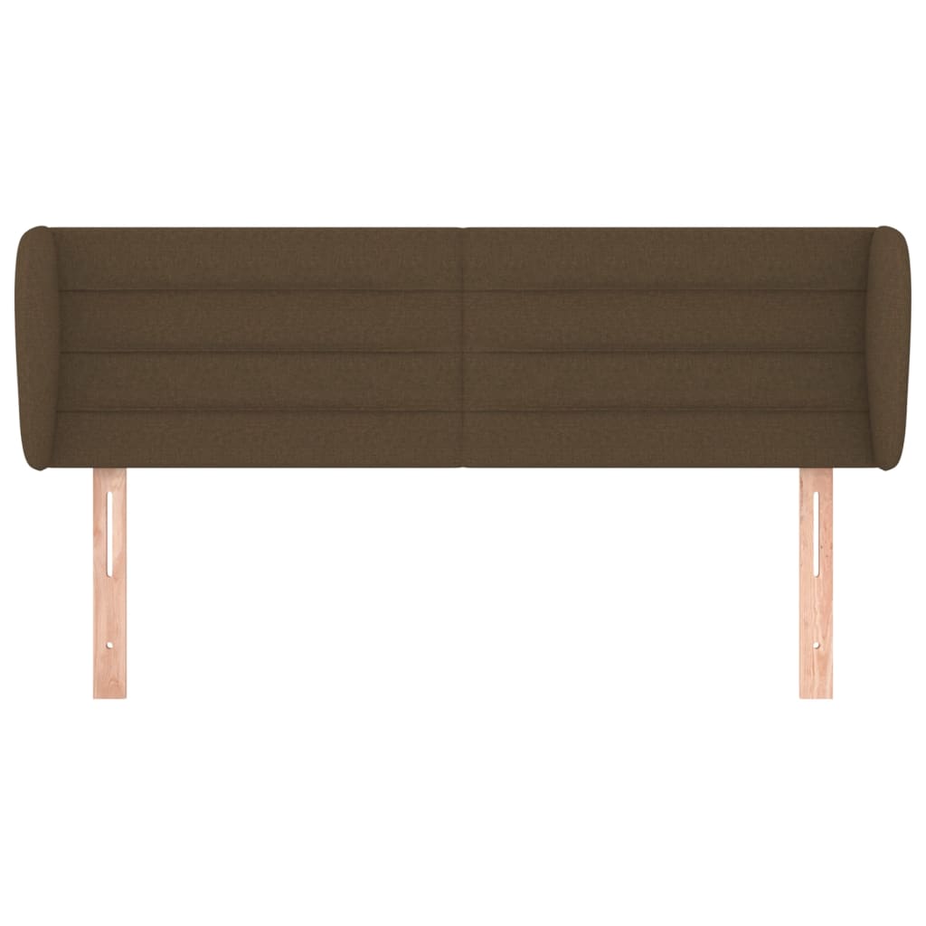 Testiera ad Orecchio Marrone Scuro 147x23x78/88 cm in Tessuto