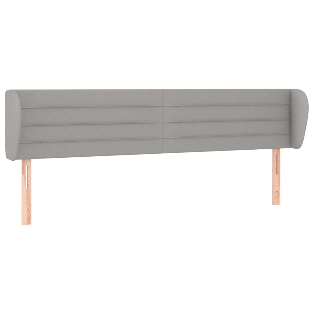 Testiera ad Orecchio Grigio Chiaro 163x23x78/88 cm in Tessuto