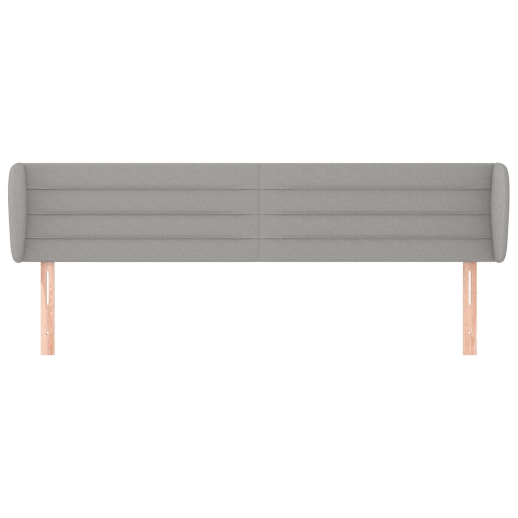 Testiera ad Orecchio Grigio Chiaro 163x23x78/88 cm in Tessuto