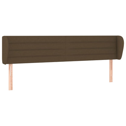 Testiera ad Orecchio Marrone Scuro 163x23x78/88 cm in Tessuto