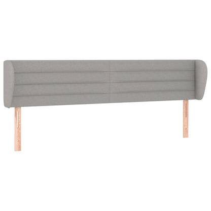 Testiera ad Orecchio Grigio Chiaro 183x23x78/88 cm in Tessuto