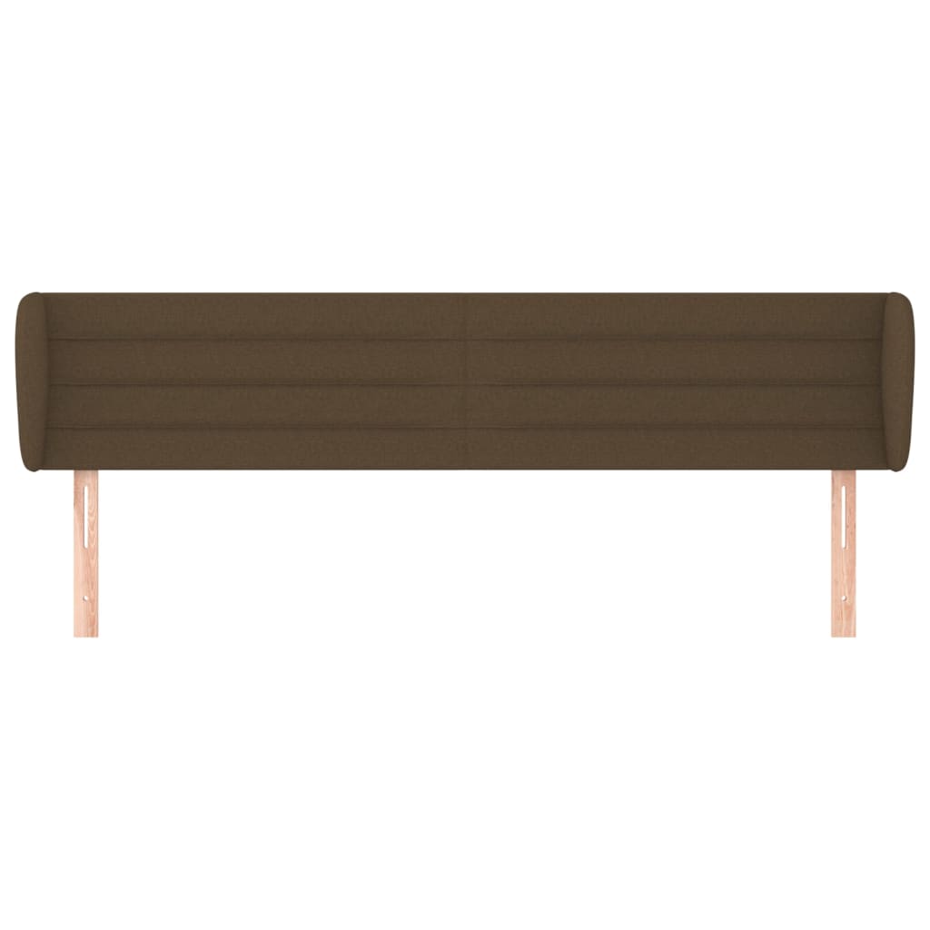 Testiera ad Orecchio Marrone Scuro 203x23x78/88 cm in Tessuto