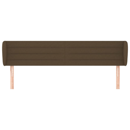 Testiera ad Orecchio Marrone Scuro 203x23x78/88 cm in Tessuto