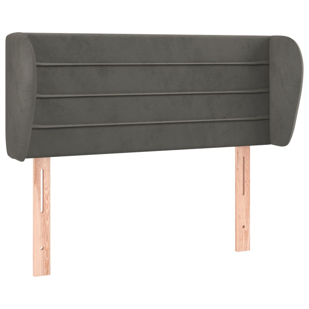 Testiera ad Orecchio Grigio Scuro 83x23x78/88 cm in Velluto