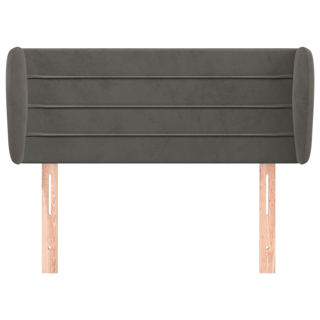 Testiera ad Orecchio Grigio Scuro 83x23x78/88 cm in Velluto