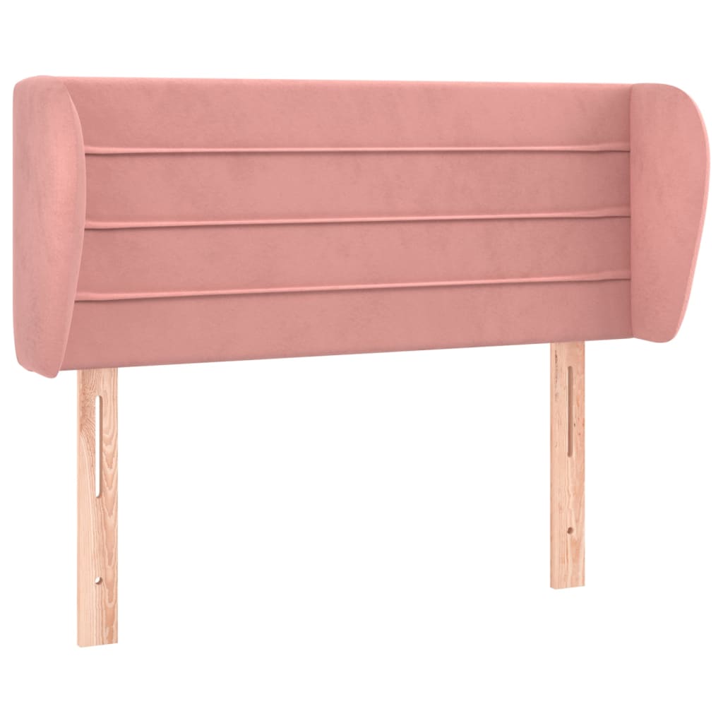 Testiera ad Orecchio Rosa 83x23x78/88 cm in Velluto