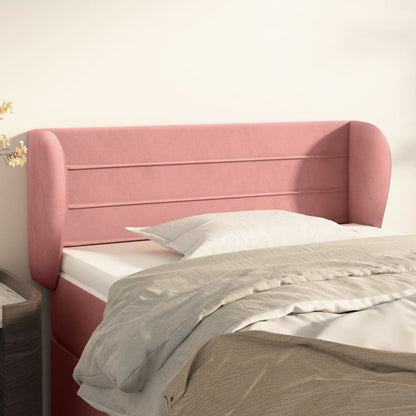 Testiera ad Orecchio Rosa 83x23x78/88 cm in Velluto