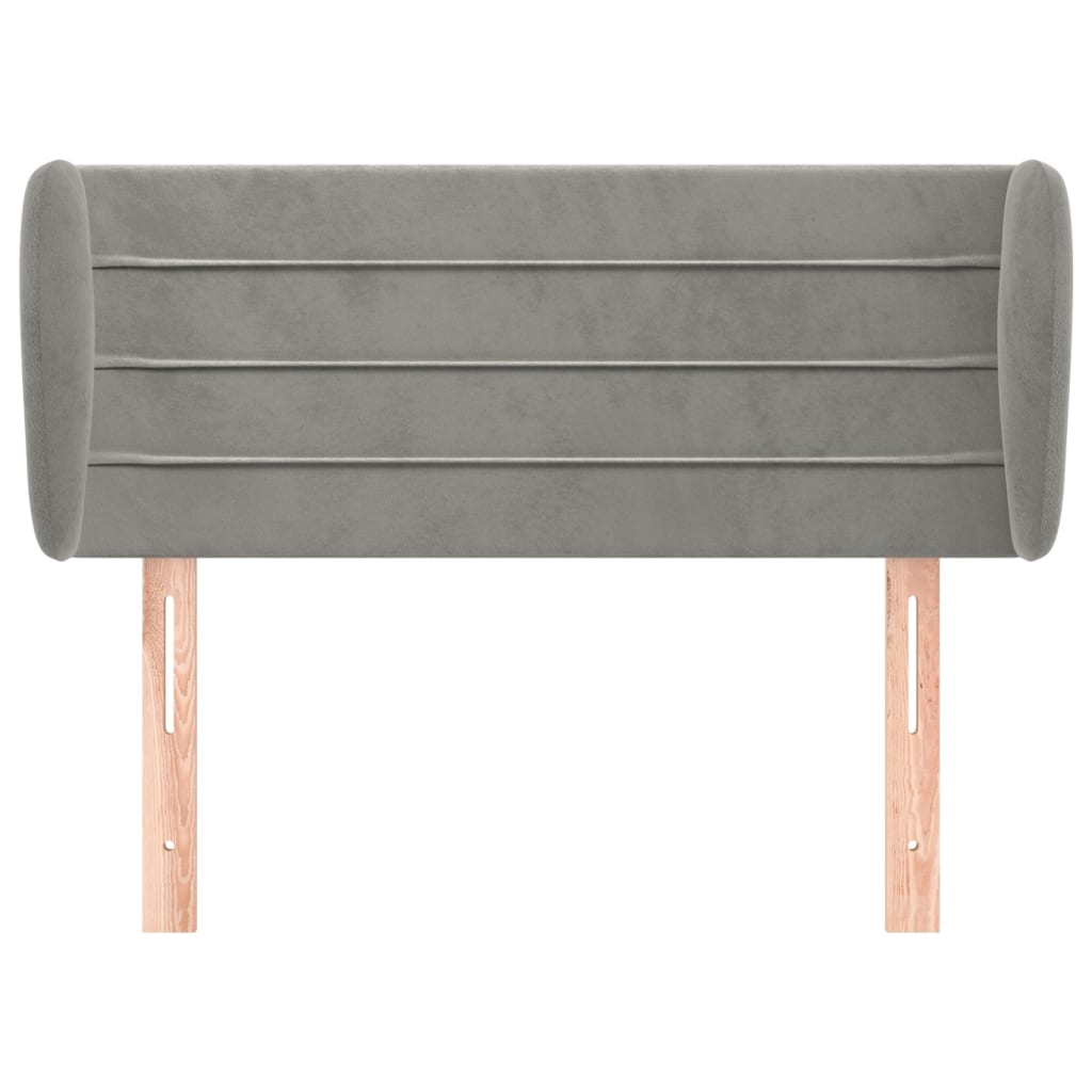 Testiera ad Orecchio Grigio Chiaro 93x23x78/88 cm in Velluto