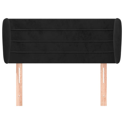 Testiera ad Orecchio Nera 93x23x78/88 cm in Velluto