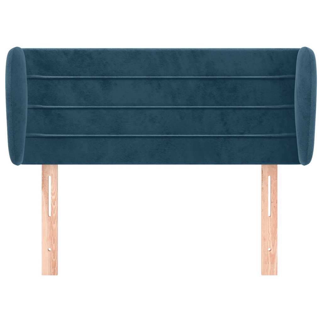 Testiera ad Orecchio Blu Scuro 93x23x78/88 cm in Velluto