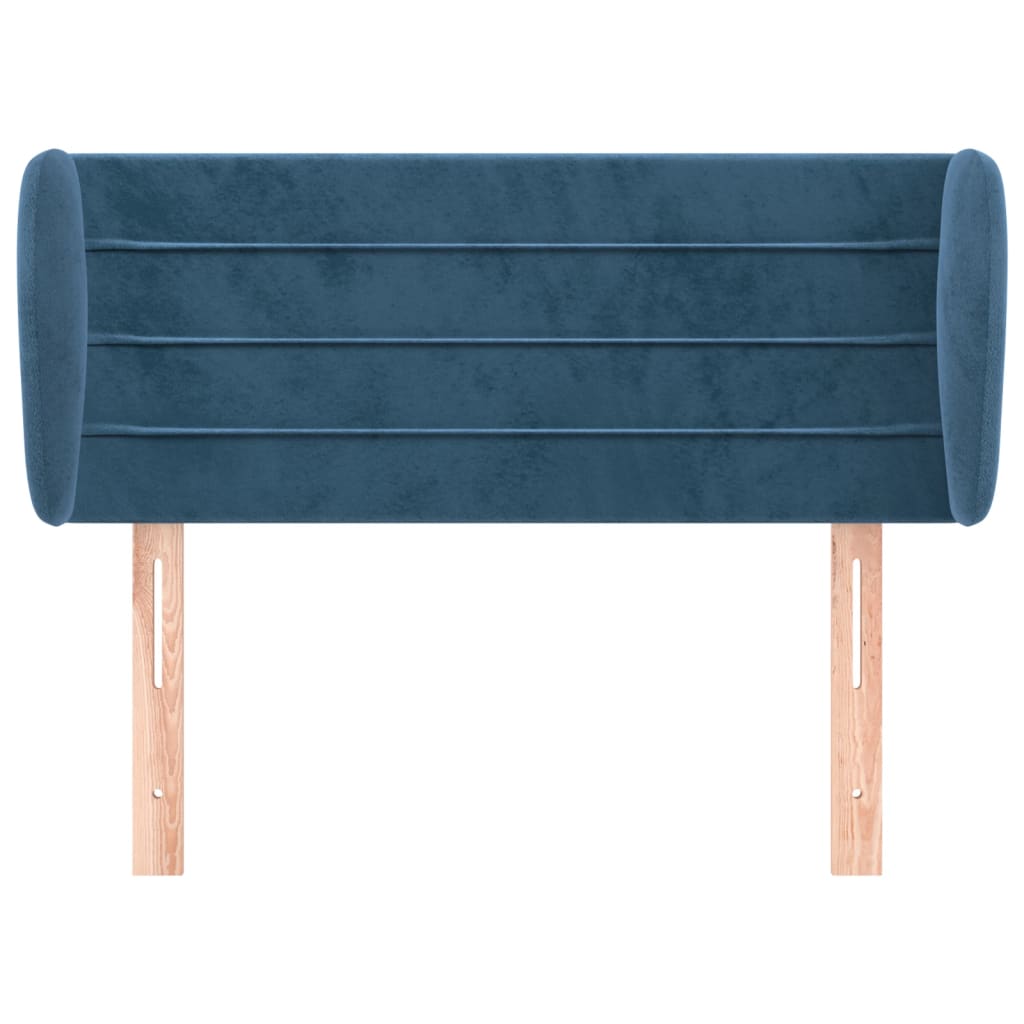Testiera ad Orecchio Blu Scuro 93x23x78/88 cm in Velluto