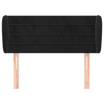 Testiera ad Orecchio Nera 103x23x78/88 cm in Velluto