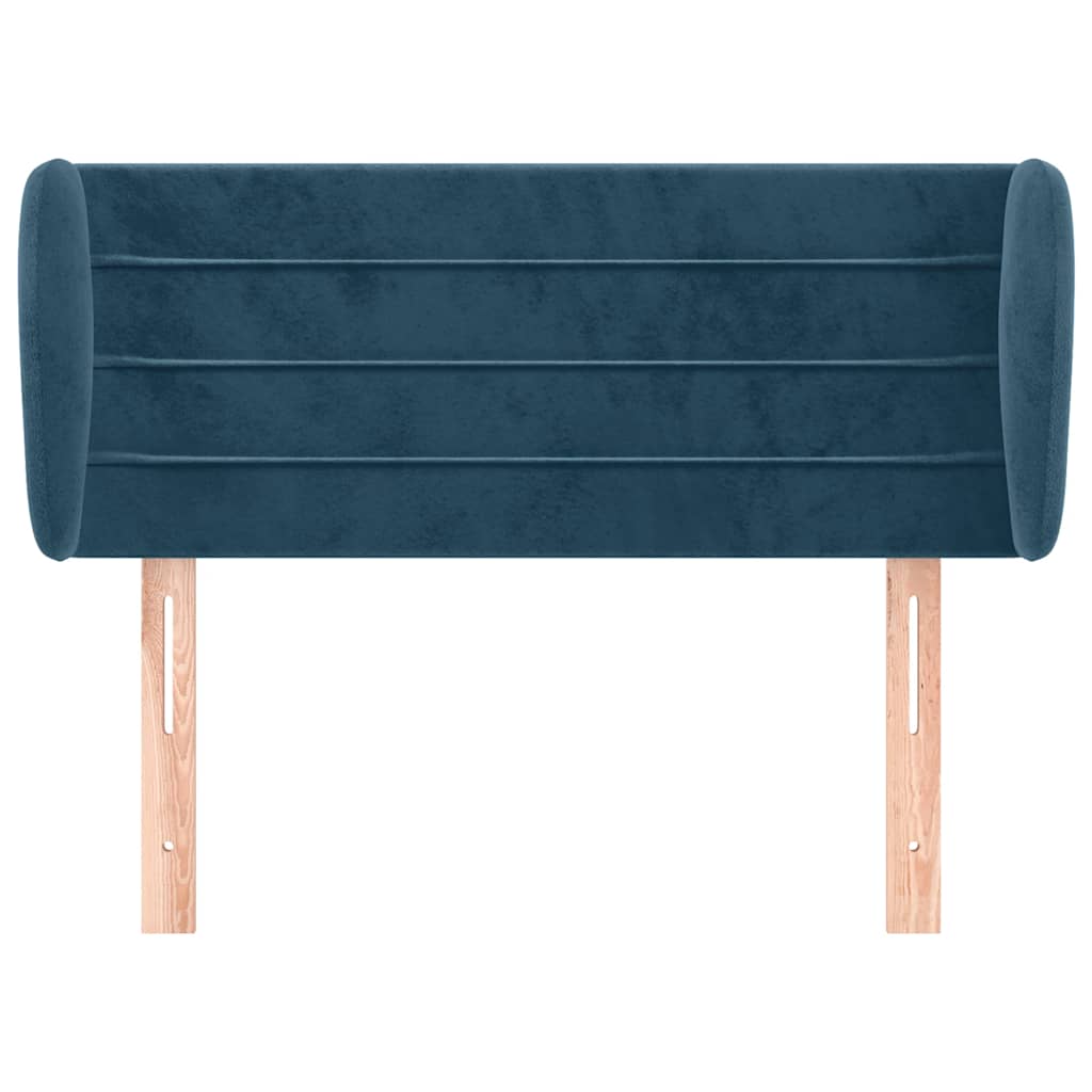 Testiera ad Orecchio Blu Scuro 103x23x78/88 cm in Velluto