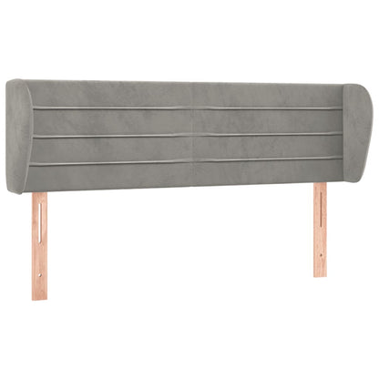 Testiera ad Orecchio Grigio Chiaro 147x23x78/88 cm in Velluto