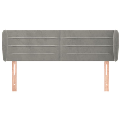 Testiera ad Orecchio Grigio Chiaro 147x23x78/88 cm in Velluto