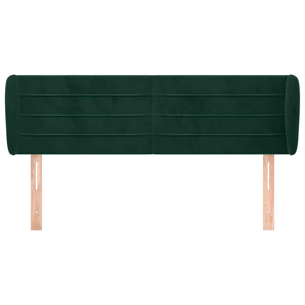 Testiera ad Orecchio Verde Scuro 147x23x78/88 cm in Velluto