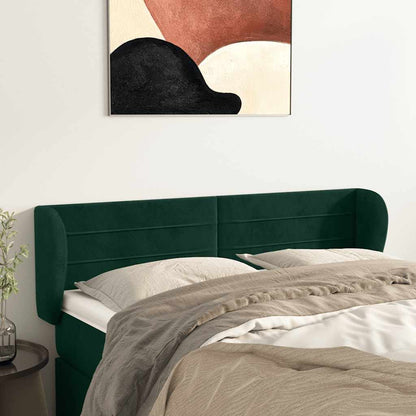 Testiera ad Orecchio Verde Scuro 147x23x78/88 cm in Velluto