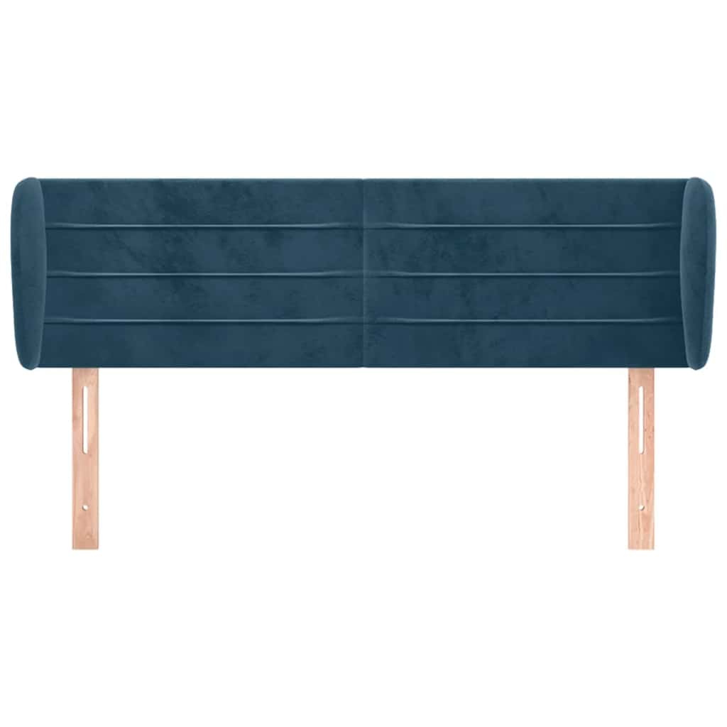 Testiera ad Orecchio Blu Scuro 147x23x78/88 cm in Velluto