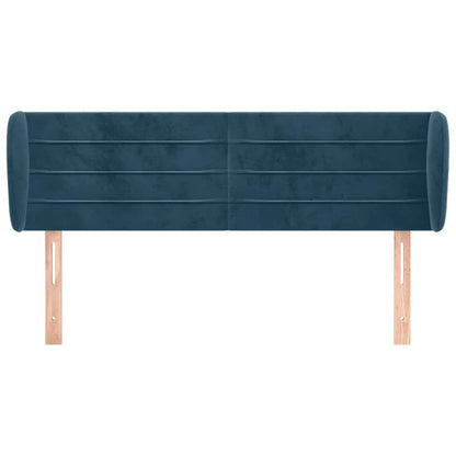 Testiera ad Orecchio Blu Scuro 147x23x78/88 cm in Velluto