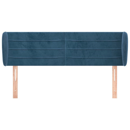 Testiera ad Orecchio Blu Scuro 147x23x78/88 cm in Velluto
