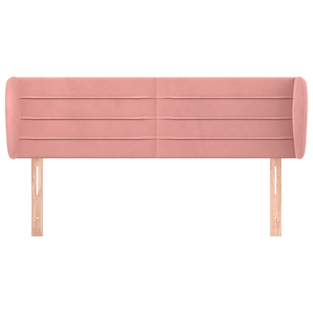 Testiera ad Orecchio Rosa 147x23x78/88 cm in Velluto
