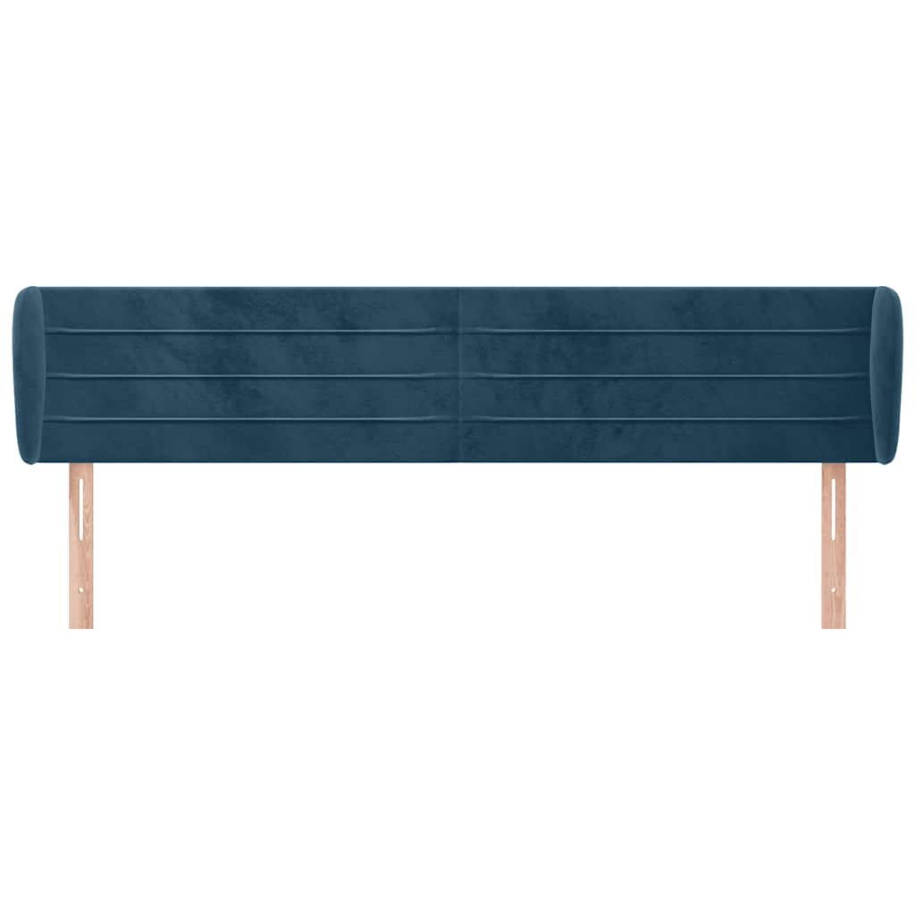 Testiera ad Orecchio Blu Scuro 163x23x78/88 cm in Velluto
