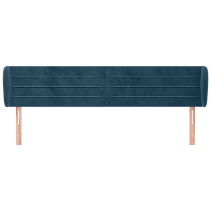 Testiera ad Orecchio Blu Scuro 163x23x78/88 cm in Velluto