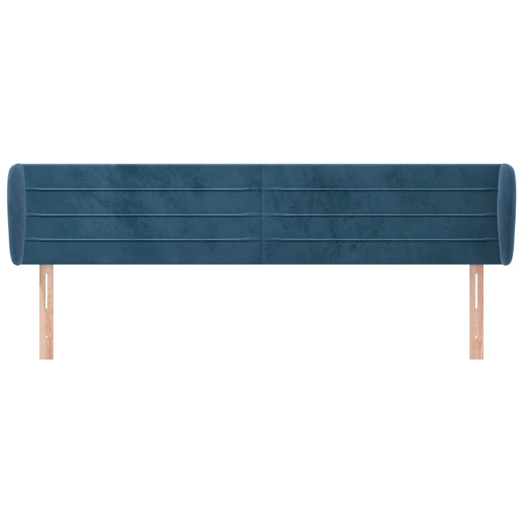 Testiera ad Orecchio Blu Scuro 163x23x78/88 cm in Velluto