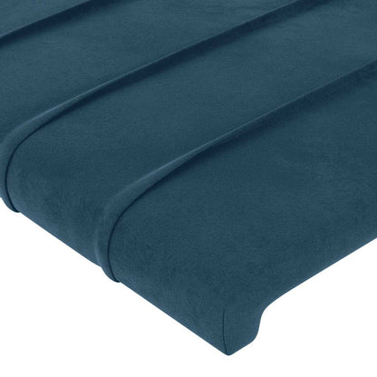 Testiera ad Orecchio Blu Scuro 163x23x78/88 cm in Velluto