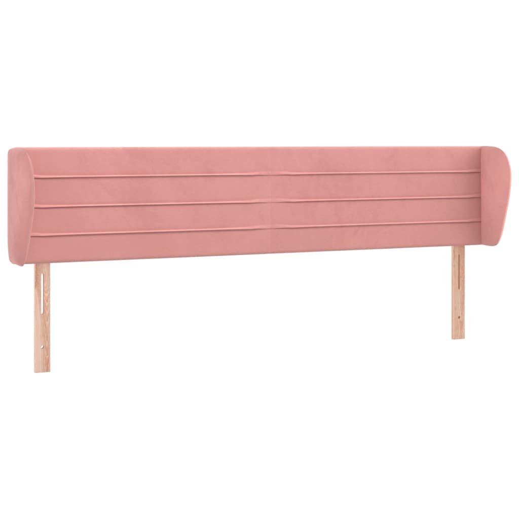 Testiera ad Orecchio Rosa 163x23x78/88 cm in Velluto