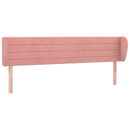 Testiera ad Orecchio Rosa 163x23x78/88 cm in Velluto