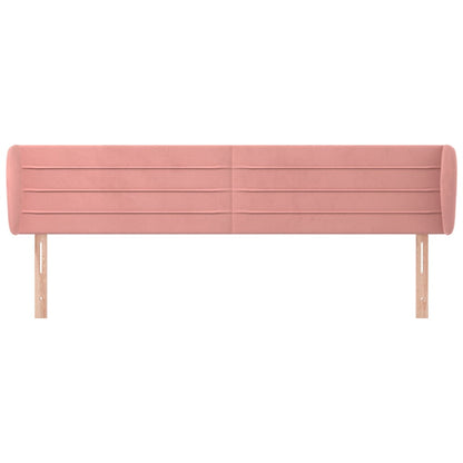 Testiera ad Orecchio Rosa 163x23x78/88 cm in Velluto