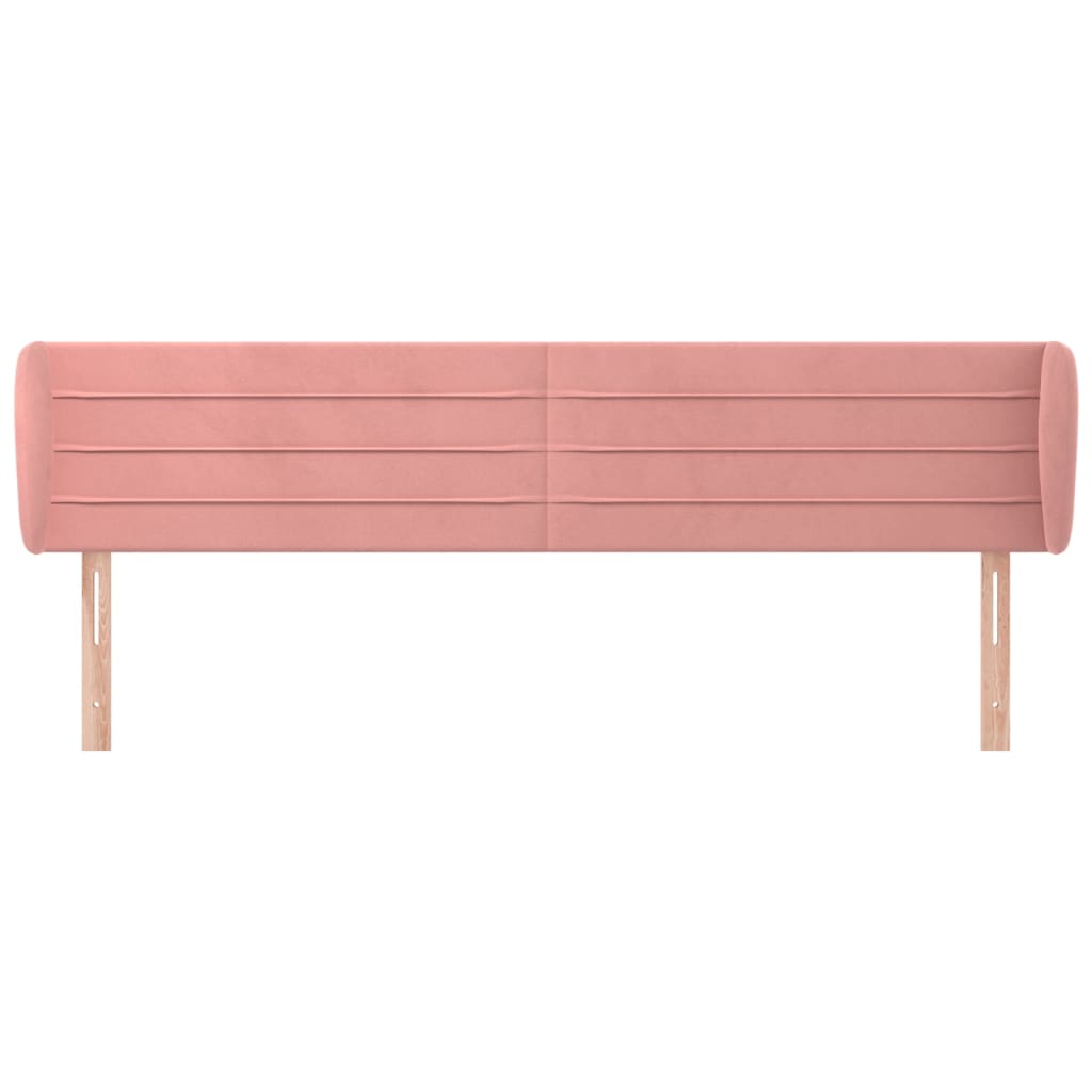 Testiera ad Orecchio Rosa 163x23x78/88 cm in Velluto