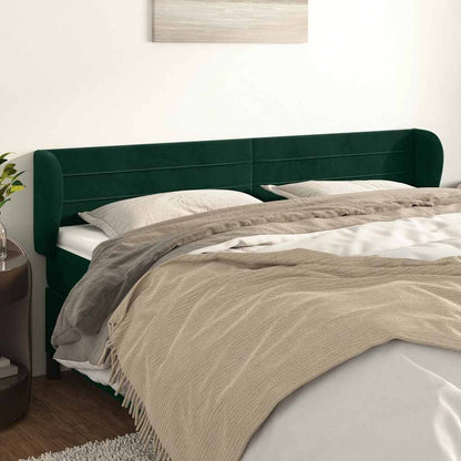 Testiera ad Orecchio Verde Scuro 183x23x78/88 cm in Velluto