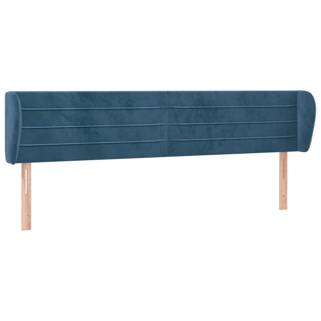 Testiera ad Orecchio Blu Scuro 183x23x78/88 cm in Velluto