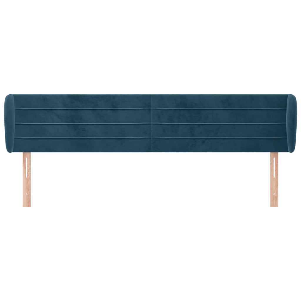 Testiera ad Orecchio Blu Scuro 183x23x78/88 cm in Velluto