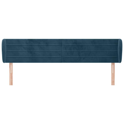 Testiera ad Orecchio Blu Scuro 183x23x78/88 cm in Velluto