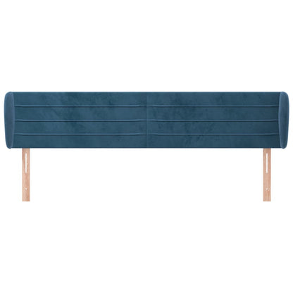 Testiera ad Orecchio Blu Scuro 183x23x78/88 cm in Velluto