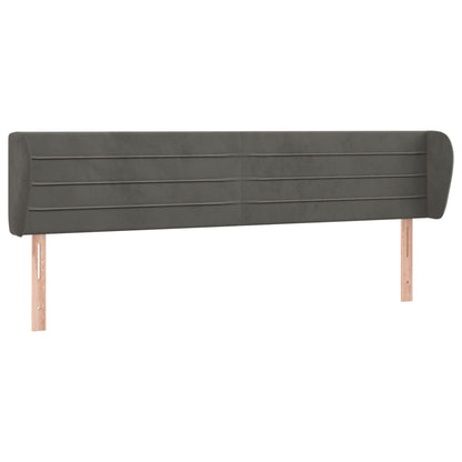 Testiera ad Orecchio Grigio Scuro 203x23x78/88 cm in Velluto