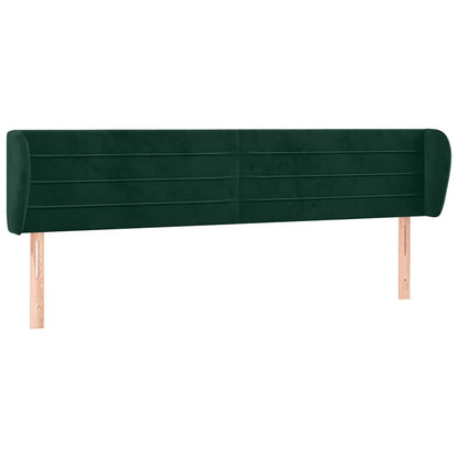 Testiera ad Orecchio Verde Scuro 203x23x78/88 cm in Velluto