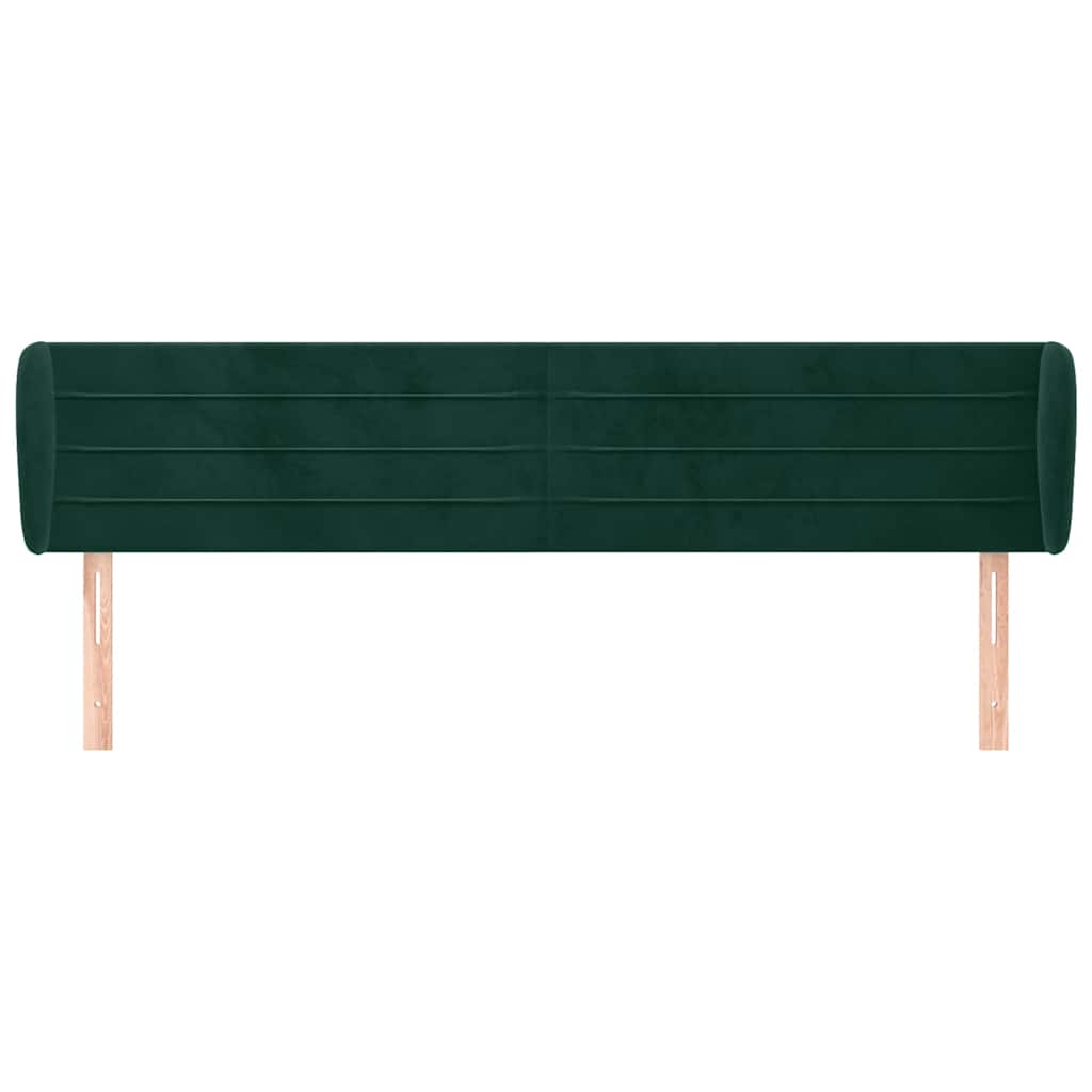 Testiera ad Orecchio Verde Scuro 203x23x78/88 cm in Velluto