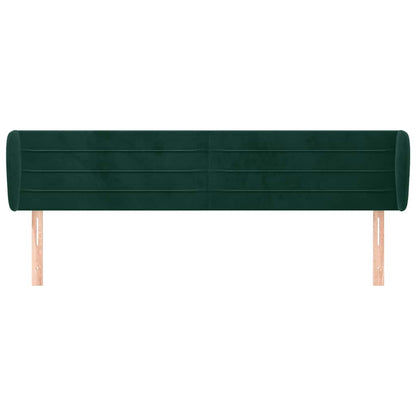Testiera ad Orecchio Verde Scuro 203x23x78/88 cm in Velluto