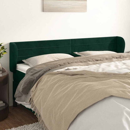 Testiera ad Orecchio Verde Scuro 203x23x78/88 cm in Velluto
