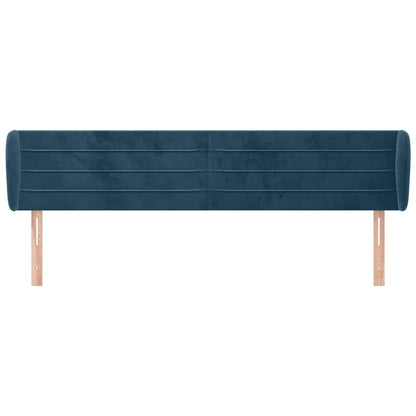 Testiera ad Orecchio Blu Scuro 203x23x78/88 cm in Velluto