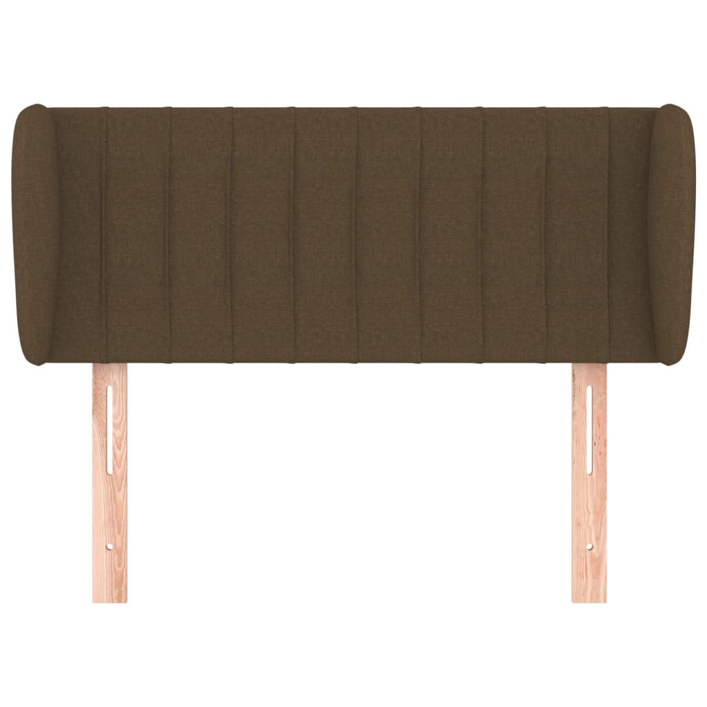 Testiera ad Orecchio Marrone Scuro 93x23x78/88 cm in Tessuto